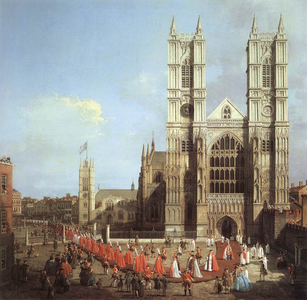 Canaletto London: Westminster Abbey, with a Procession of Knights of the Bath  f