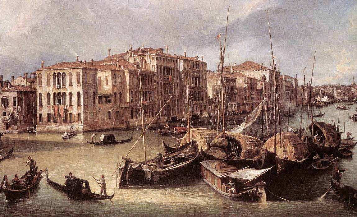 Canaletto Grand Canal: Looking North-East toward the Rialto Bridge (detail) d