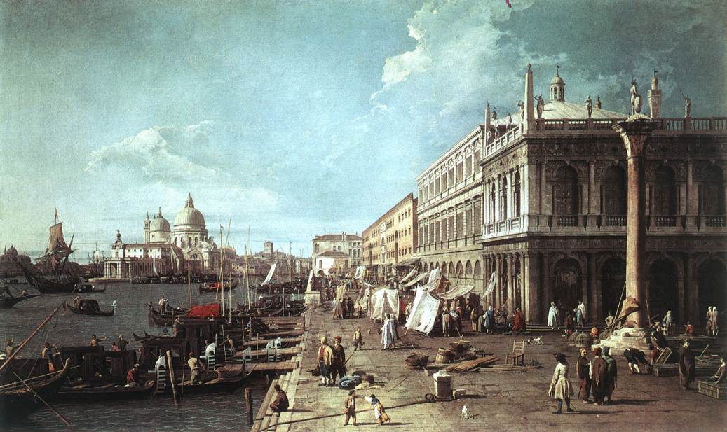 Canaletto The Molo with the Library and the Entrance to the Grand Canal f