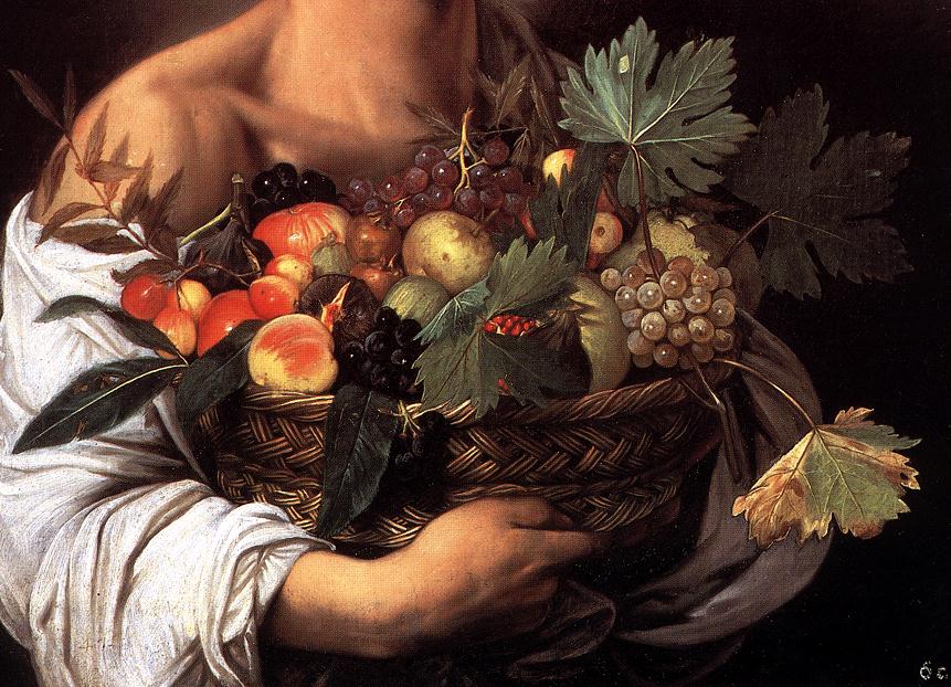 Caravaggio Boy with a Basket of Fruit (detail) fg