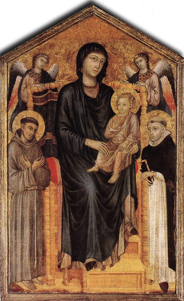 Cimabue Madonna Enthroned with the Child, St Francis St. Domenico and two Angels dfg