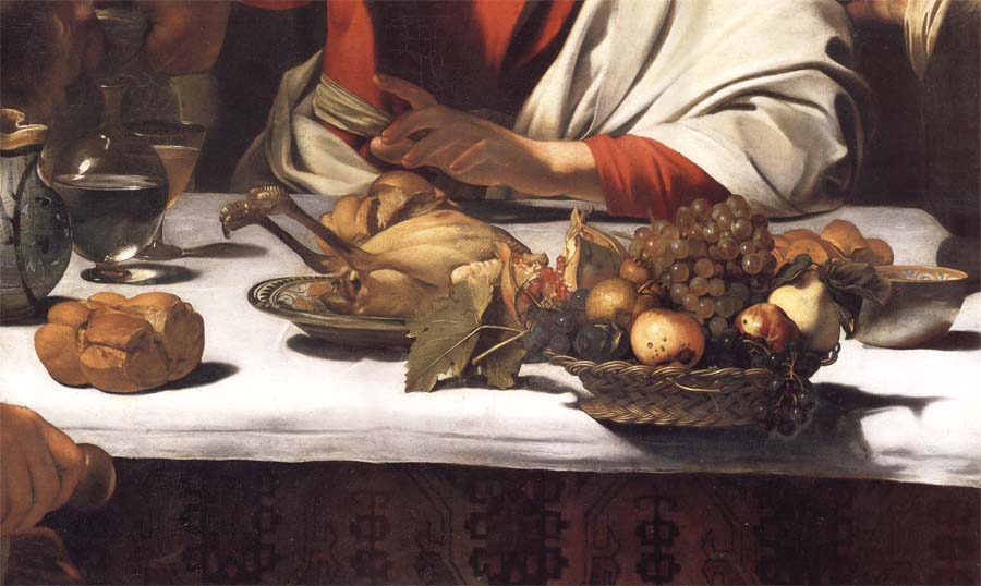 Caravaggio Detail of The Supper at Emmaus