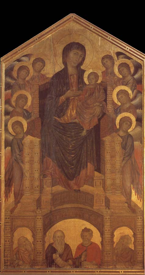 Cimabue Throning Madonna with angels and prophets