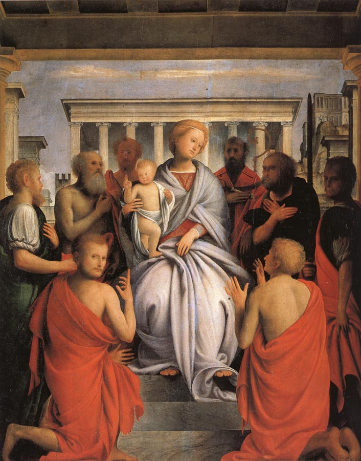 BRAMANTINO Madonna and Child with Eight Saints