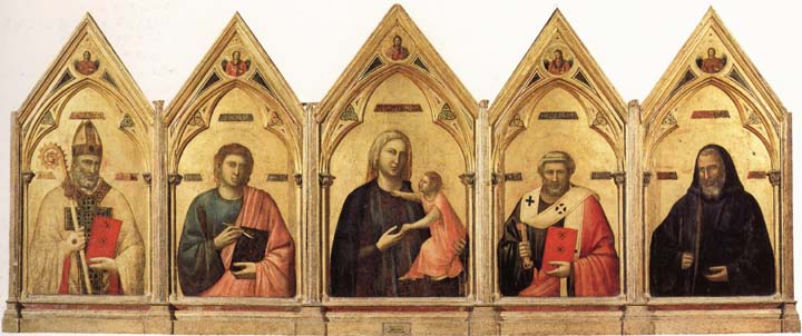 Giotto Madonna and Child with SS.Nicholas.john the Evangelist,Peter and Benedict