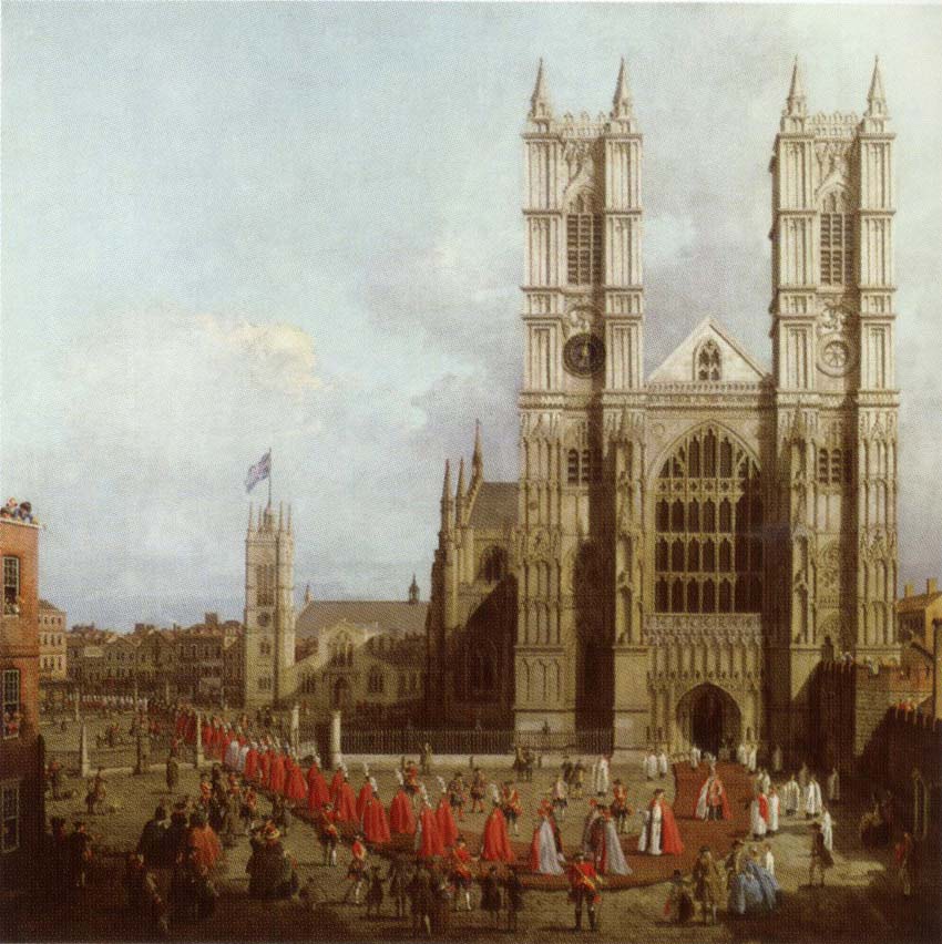 Canaletto Wastminster Abbey with the Procession of the Knights of the Order of Bath