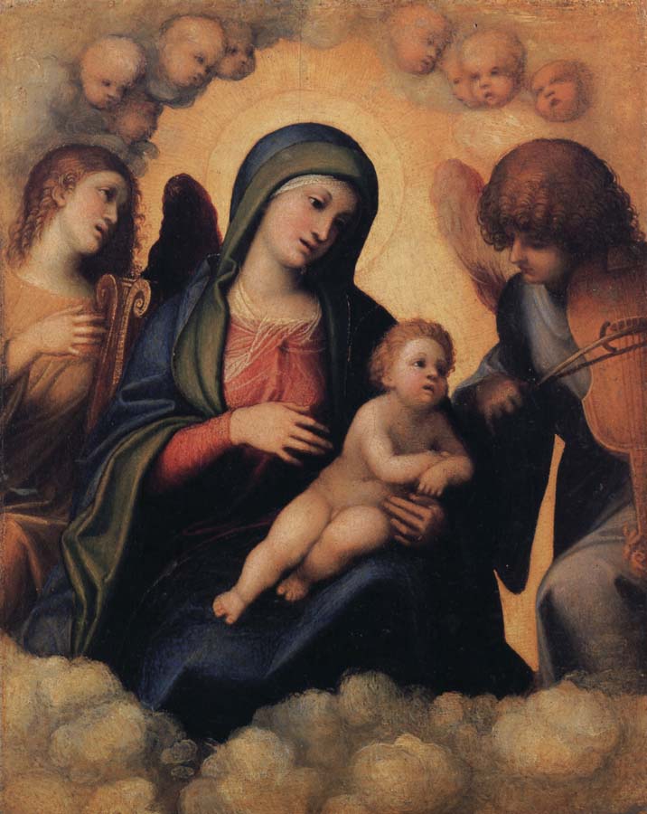 Correggio Madonna and Child with Angels playing Musical Instruments