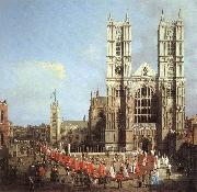 Canaletto London: Westminster Abbey, with a Procession of Knights of the Bath  f Norge oil painting reproduction