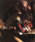 Caravaggio, The Calling of Saint Matthew (detail) dsf