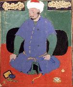 Bihzad, Portrait of the Uzbek emir Shaybani Khan,seen here wearing a Sunni turban