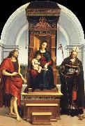 Raphael, The Madonna and Child Enthroned with Saint John the Baptist and Saint Nicholas of Bari