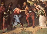 Giorgione, The Adulteress brought before christ Giorgione