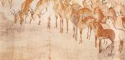 Caravaggio, poem scroll with deer