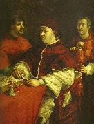 Raphael, pope leo x with cardinals giulio de'
