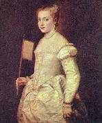 Titian, Portrat einer Dame in Weib