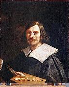 GUERCINO, Portrait de lartiste tenant une palette