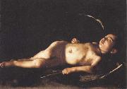 Caravaggio Sleeping Cupid Spain oil painting reproduction