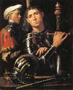 Giorgione, Portrait of a Man in Armor with His Page