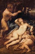 Correggio Venus,Satyre et Cupidon Spain oil painting reproduction