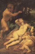 Correggio Venus,Satyr and Cupid (mk05) Sweden oil painting reproduction