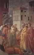 MASACCIO, St Peter distributes the Goods of the Community and The Death of Ananias (mk08)