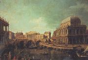 Canaletto Basilica di Vicenza e ponte di Rialto (mk21) Norge oil painting reproduction