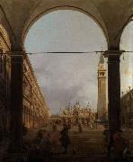 Canaletto Piazza S.Marco verso la basilica,dall'angolo nord-oves (mk21) Norge oil painting reproduction