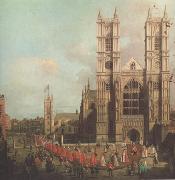 Canaletto L'abbazia di Westminster con la processione dei cavalieri dell'Ordine del Bagno (mk21) Norge oil painting reproduction