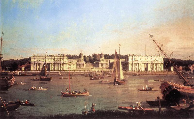 Canaletto London: Greenwich Hospital from the North Bank of the Thames d France oil painting art