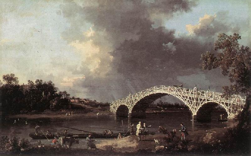 Canaletto Old Walton Bridge ff Norge oil painting art