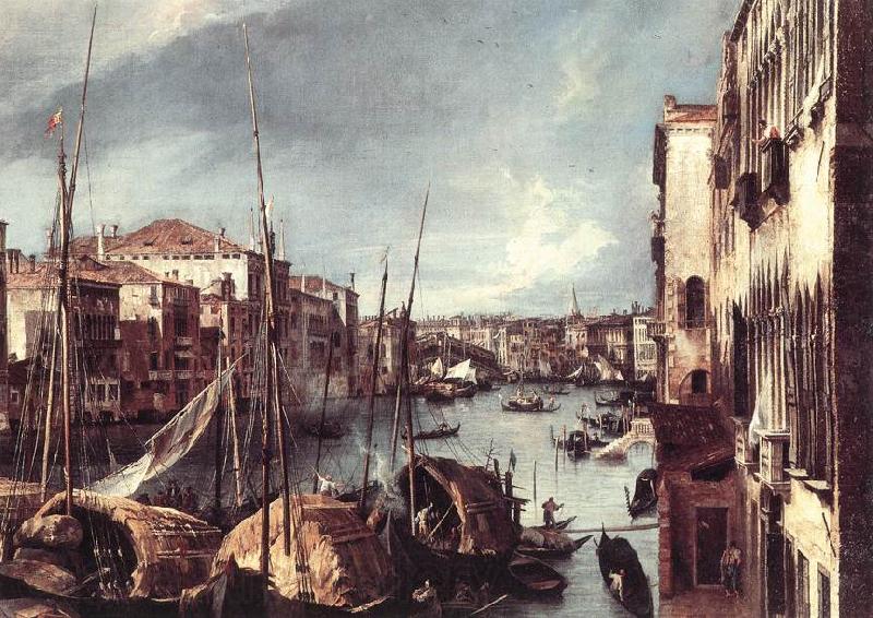 Canaletto The Grand Canal with the Rialto Bridge in the Background (detail) Norge oil painting art
