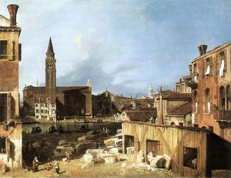 Canaletto The Stonemason s Yard Spain oil painting art