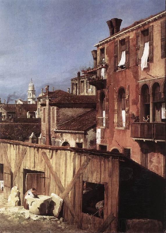 Canaletto The Stonemason s Yard (detail) Spain oil painting art