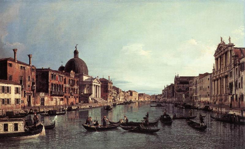 Canaletto Grand Canal: Looking South-West f Norge oil painting art