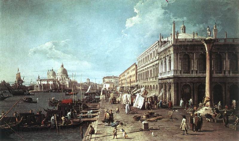 Canaletto The Molo with the Library and the Entrance to the Grand Canal f Norge oil painting art