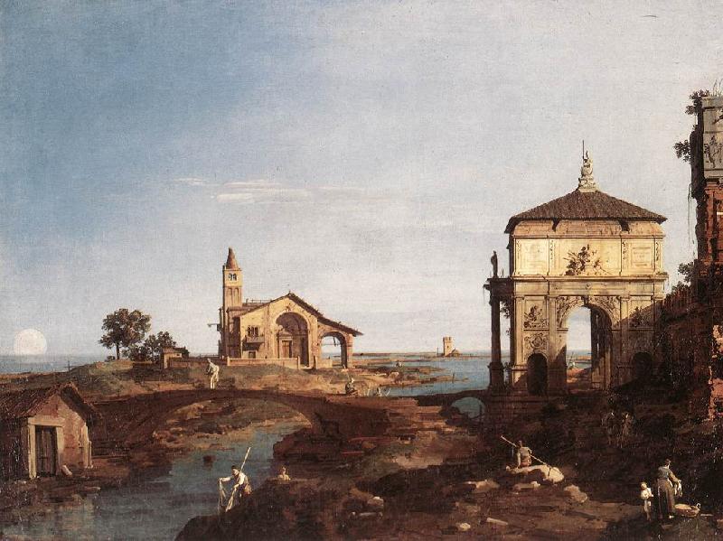 Canaletto Capriccio with Venetian Motifs df