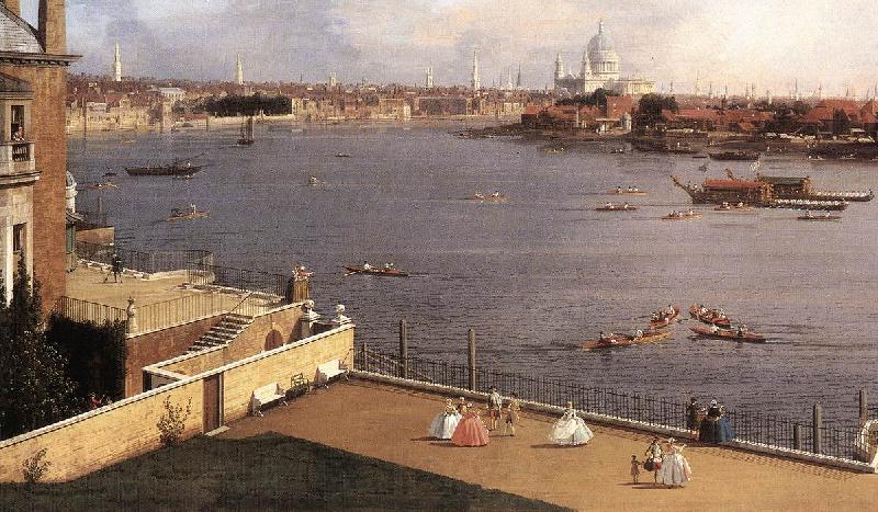 Canaletto London: The Thames and the City of London from Richmond House (detail) d France oil painting art