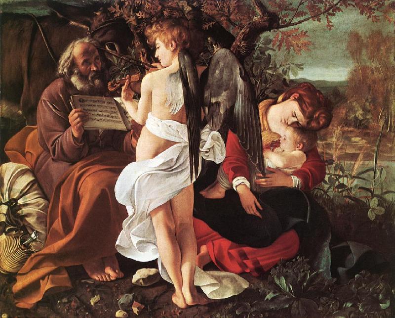 Caravaggio Rest on Flight to Egypt ff Spain oil painting art