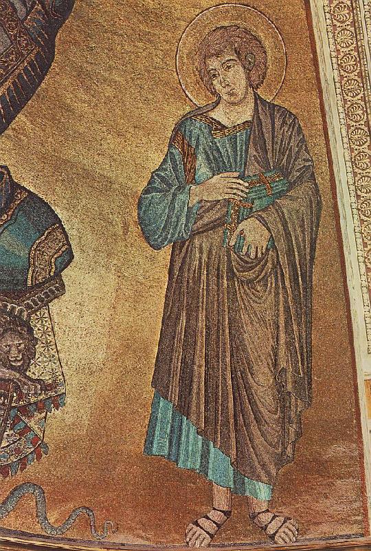 Cimabue Christ Enthroned between the Virgin and St John the Evangelist (detail)  fgh Norge oil painting art