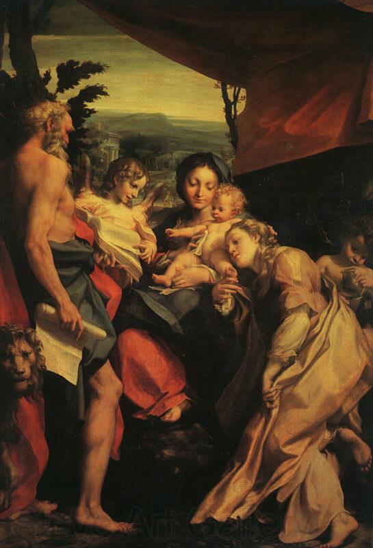 Correggio Madonna with St.Jerome Norge oil painting art