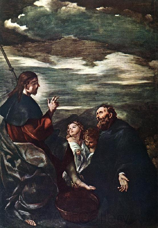 GUERCINO St Augustine Washing the Feet of the Redeemer kg Norge oil painting art