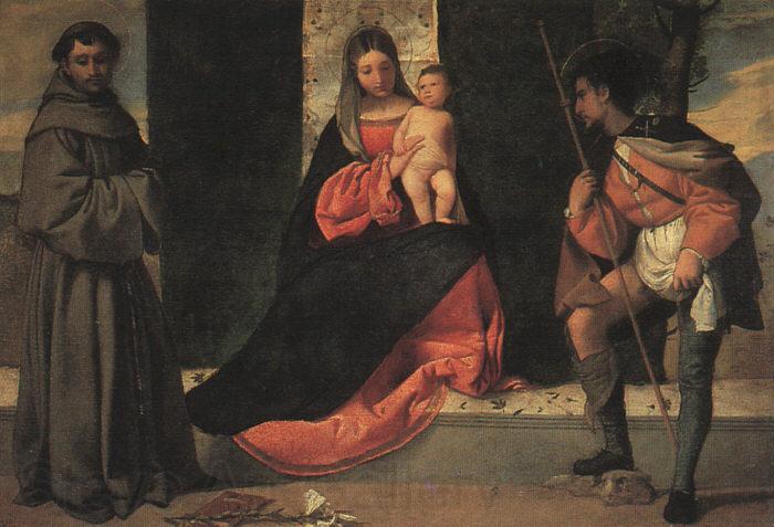 Giorgione The Virgin and Child with St.Anthony of Padua and Saint Roch Germany oil painting art