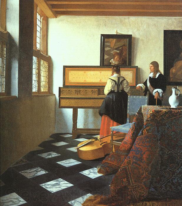JanVermeer The Music Lesson-o Norge oil painting art