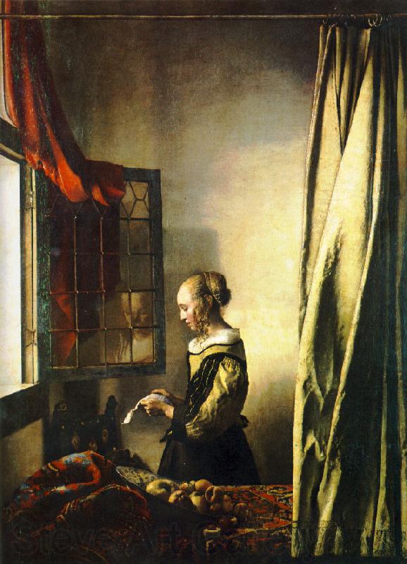 JanVermeer Girl Reading a Letter at an Open Window Norge oil painting art