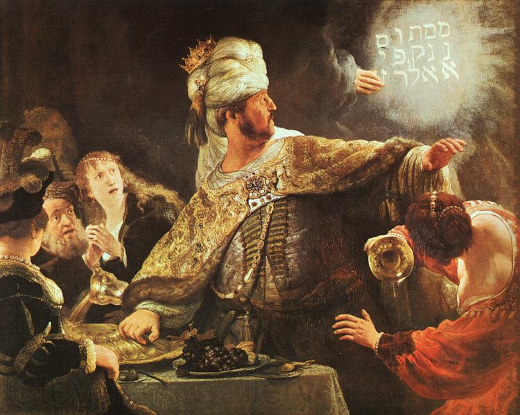 Rembrandt Belshazzar's Feast Spain oil painting art