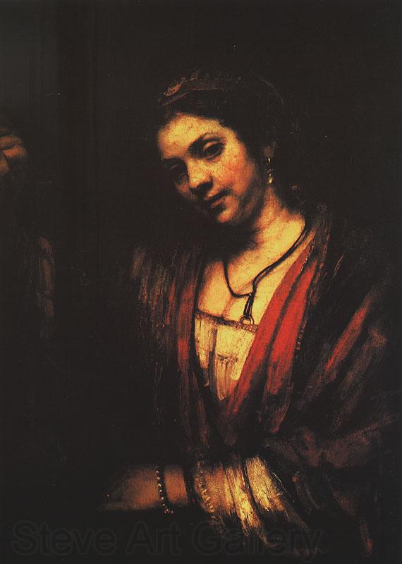 Rembrandt Hendrickje at an Open Door Spain oil painting art