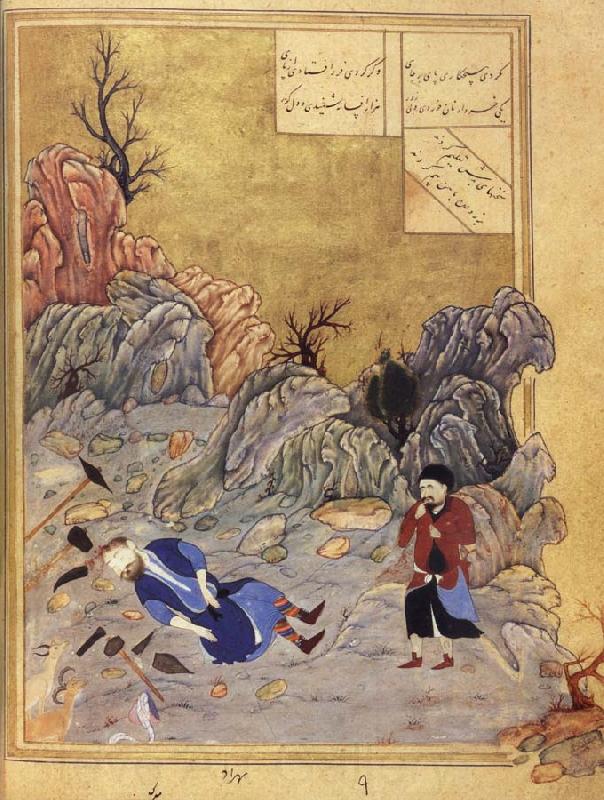 Bihzad The suicide of the artist Farhad,forbidden union with the lovely Shirin Norge oil painting art