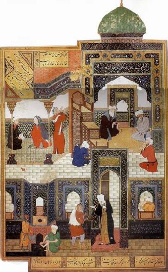 Bihzad A dervish begs to be admitted in the mosque Norge oil painting art