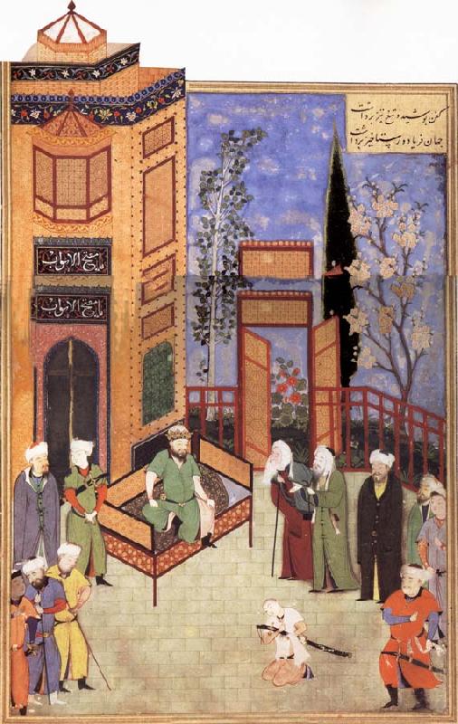 Bihzad His Ministers plead with the Sasanian king Hurmuzd to forgive his son Khusro Germany oil painting art
