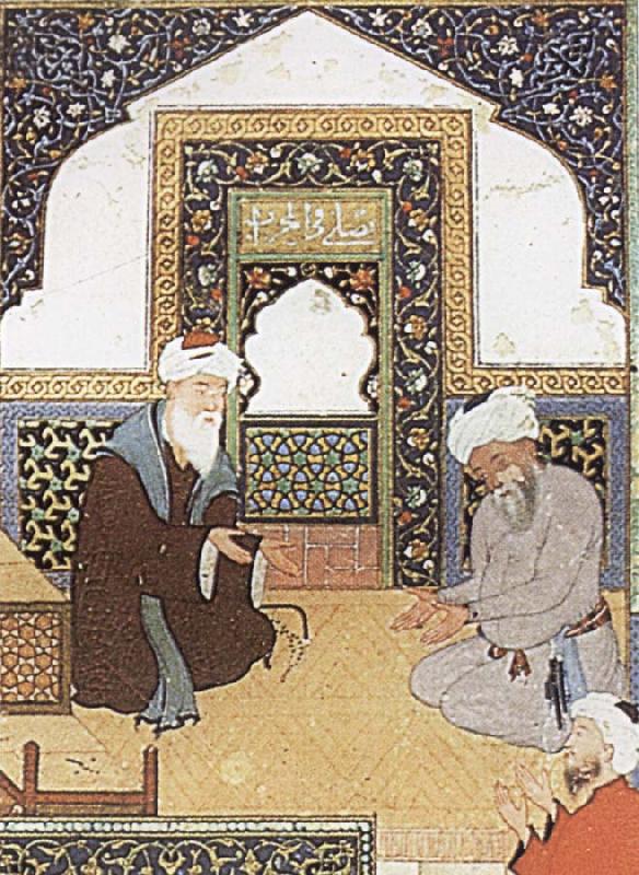 Bihzad A shaykh in the prayer niche of a mosque France oil painting art